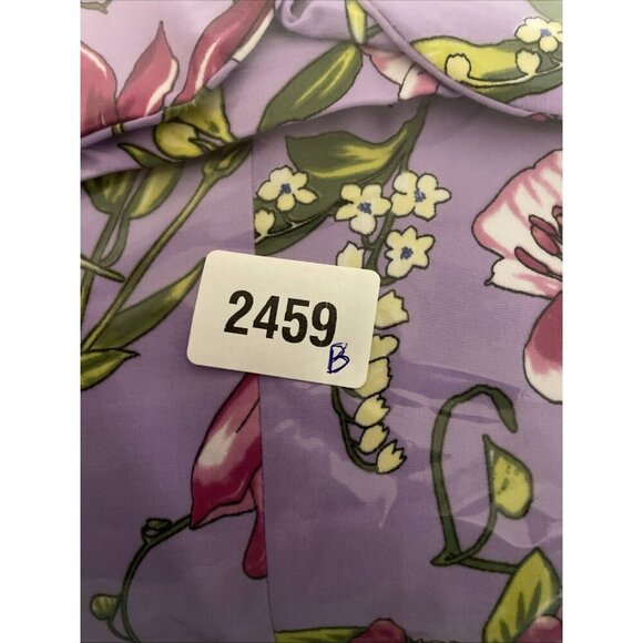 Susan Graver Women's Printed Peachskin Blazer with Ruched Sleeves Lilac Size 22W - Picture 9 of 9